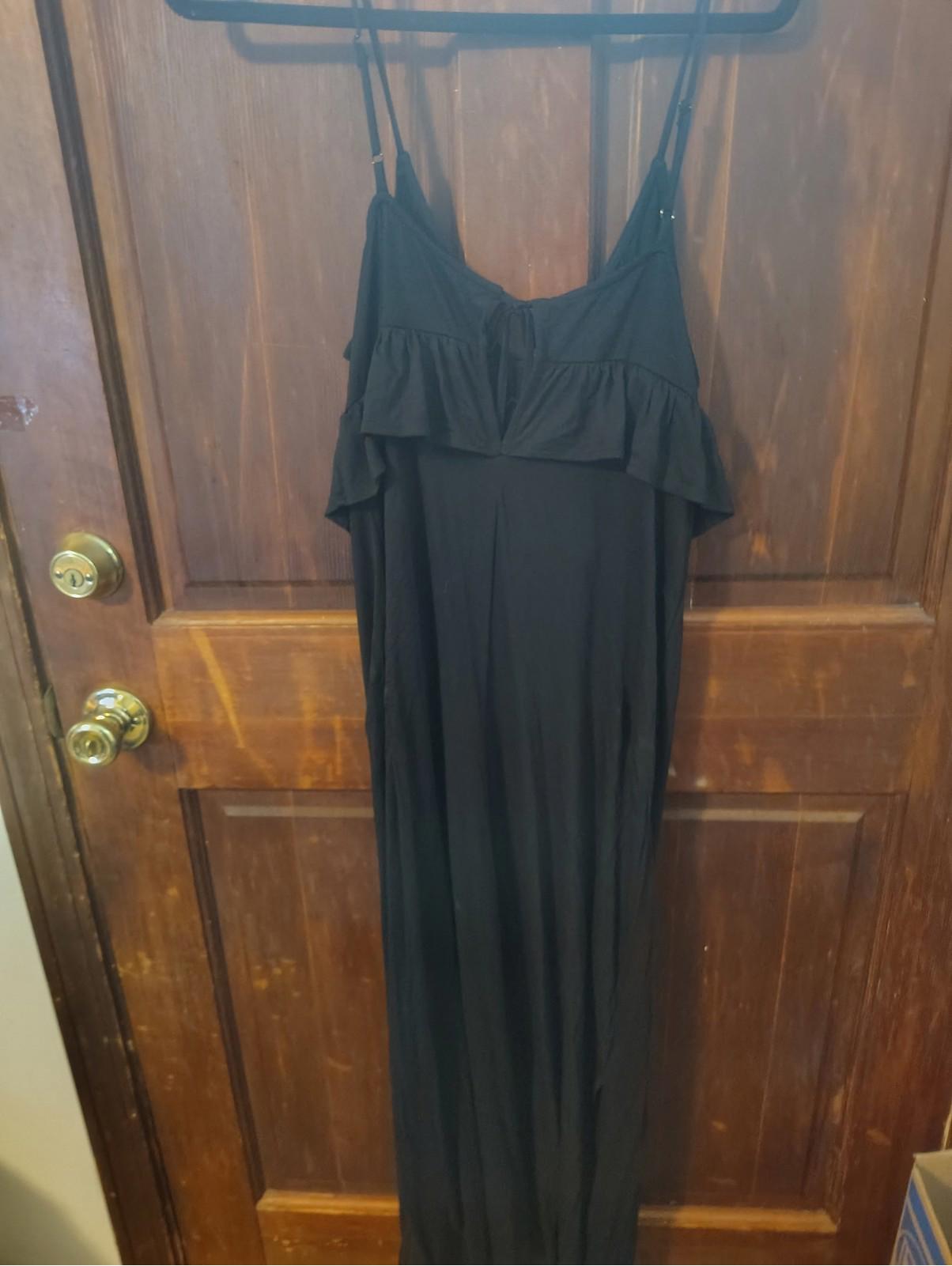 Double Zero Nwt $38.99 Women’s Maxi Simple Dress Size L Black — image 3 of 4
